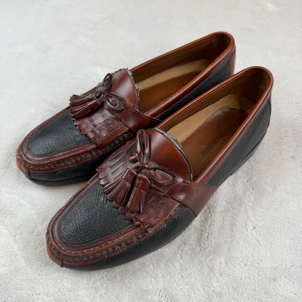 Johnston & Murphy Mens Tassel Kiltie Loafers Two‎ Tone Leather 9.5M 20-0592